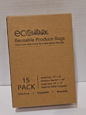 Reusable Produce Bags- NWT – Small, Medium And Large (15 Pack)